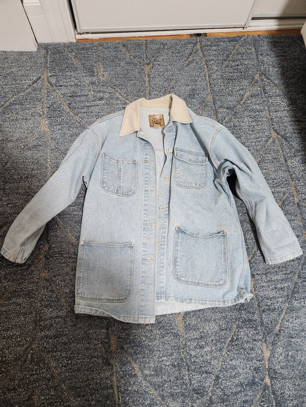 men's denim chore coat light wash medium